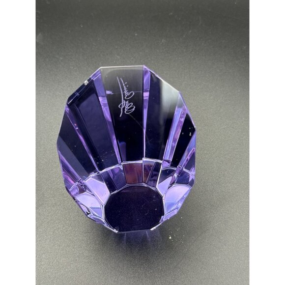 Olga Cassini Purple Faceted Crystal Paperweight 2.5 Inches - Picture 1 of 9